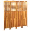 4-Panel Room Divider 63.4"x0.8"x66.9" Solid Acacia Wood - Brown