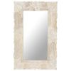 Mirror White 31.5"x19.7" Solid Mango Wood - White