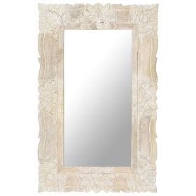 Mirror White 31.5"x19.7" Solid Mango Wood - White