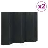 6-Panel Room Dividers 2 pcs Black 94.5"x70.9" Steel - Black