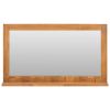 Wall Mirror with Shelf 39.4"x4.7"x23.6" Solid Teak Wood - Brown