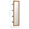 Wall Mirror with Shelves 11.8"x11.8"x47.2" Solid Teak Wood - Brown