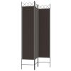 3-Panel Room Divider Brown 47.2"x78.7" Fabric - Brown