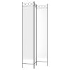 3-Panel Room Divider White 47.2"x86.6" Fabric - White