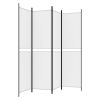 4-Panel Room Divider White 78.7"x78.7" Fabric - White