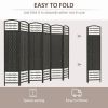 Folding Room Divider Portable Privacy Screen Room Partition - Black - Style B