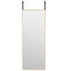 Door Mirror Gold 11.8"x31.5" Glass and Aluminum - Gold