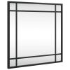 Wall Mirror Black 15.7"x15.7" Square Iron - Black