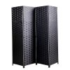 4-Panel Room Divider, Folding Privacy Screen with Double Hinged, Freestanding Room Separator, Black XH - black