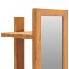 Wall Mirror with Shelves 11.8"x11.8"x47.2" Solid Teak Wood - Brown