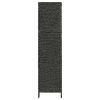 4-Panel Room Divider Black 60.6"x63" Water Hyacinth - Black