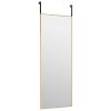 Door Mirror Gold 11.8"x31.5" Glass and Aluminum - Gold