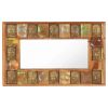 Mirror with Buddha Cladding 31.5"x19.7" Solid Reclaimed Wood - Brown