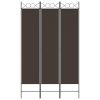 3-Panel Room Divider Brown 47.2"x78.7" Fabric - Brown