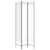 3-Panel Room Divider White 47.2"x86.6" Fabric - White