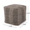 Barracuda Handcrafted Cotton Pouf, Brown and Beige - as Pic