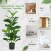 2-Pack Artificial Fiddle Leaf Fig Tree for Indoor and Outdoor - Green