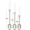 CosmoLiving by Cosmopolitan 3 Candle Silver Aluminum Tapered Candle Holder, Set of 3 - CosmoLiving by Cosmopolitan