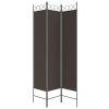 3-Panel Room Divider Brown 47.2"x78.7" Fabric - Brown