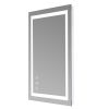 LED Lighted Bathroom Mirror, Horizontal/Vertical Wall Mounted Vanity Mirror with Light, Anti Fog, Dimmable Touch Sensor 5 Size - 40 x 24 Inch