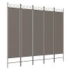 5-Panel Room Divider Anthracite 78.7"x86.6" Fabric - Anthracite