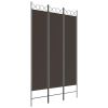 3-Panel Room Divider Brown 47.2"x78.7" Fabric - Brown