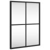 Wall Mirror Black 11.8"x15.7" Rectangle Iron - Black