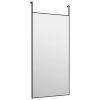 Door Mirror Black 15.7"x31.5" Glass and Aluminum - Black