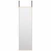 Door Mirror Gold 11.8"x39.4" Glass and Aluminum - Gold