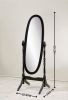 Traditional Queen Anna Style Wood Floor Cheval Mirror, Gold Finish - as Pic