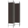 4-Panel Room Divider Brown 63"x78.7" Fabric - Brown