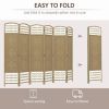 Folding Room Divider Portable Privacy Screen Room Partition - Natural Wood - Style B