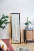 23" x 72" Full Length Mirror with Metal Beaded Frame, Rectangular Oversized Mirror for Living Room Bedroom, Black - as Pic