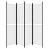 4-Panel Room Divider White 78.7"x78.7" Fabric - White