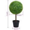 Artificial Boxwood Plant with Pot Ball Shaped Green 28" - Green