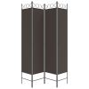 4-Panel Room Divider Brown 63"x78.7" Fabric - Brown