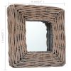 Mirrors 3 pcs 5.9"x5.9" Wicker - Brown