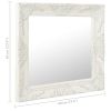 Wall Mirror Baroque Style 23.6"x23.6" White - White