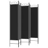 6-Panel Room Divider Black 94.5"x78.7" Fabric - Black