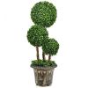 30 Inch Artificial Topiary Triple Ball Tree Indoor and Outdoor UV Protection - as show