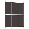 3-Panel Room Divider Brown 59.1"x78.7" Fabric - Brown