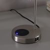 20-Inch Shelby Modern Craft Table Lamp w/ USB / Charging Station - as Pic