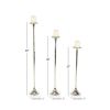 DecMode 3 Candle Silver Aluminum Tall Candle Holder, Set of 3 - DecMode