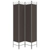 4-Panel Room Divider Brown 63"x86.6" Fabric - Brown