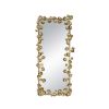 61" x 31" Full Length Mirror with Golden Leaf Accents, Floor Miiror for Living Room Bedroom - as Pic