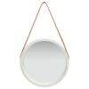 Wall Mirror with Strap 15.7" Silver - Silver