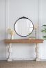 36" x 39" Classic Design Mirror with Round Shape and Baroque Inspired Frame for Bathroom, Entryway Console Lean Against Wall - as Pic