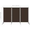 3-Panel Room Divider Brown 102.4"x70.9" - Brown