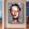 Hand Painted Oil Painting Abstract Portrait Wall Art Hand painted-Man Knife Oil Paintings On Canvas-Hand Made-For Home Decoration - 60X90cm - 01