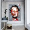 Hand Painted Oil Painting Abstract Portrait Wall Art Hand painted-Man Knife Oil Paintings On Canvas-Hand Made-For Home Decoration - 90X120cm - 01